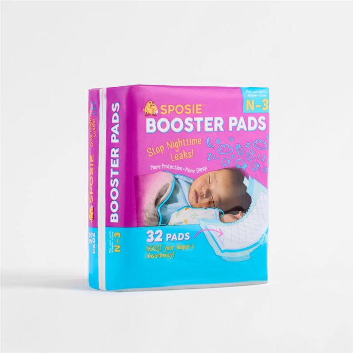 Sposie booster pad shown inside a nappy